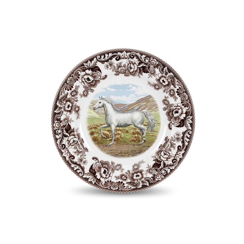 Spode Woodland Arabian Horse Dinner Plate â€“ 10.5" Fine Earthenware Dish Featuring an Elegant Equestrian Motif â€“ Rustic English Dinnerware, Dishwasher, Microwave & Warm Oven Safe, Made in England - Image 1